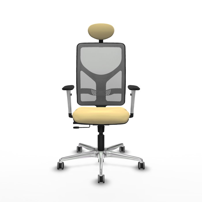 PIQUERAS Y CRESPO Silla de oficina Motilla con Mecanismo Sincro/Traslack, Crema y Gris