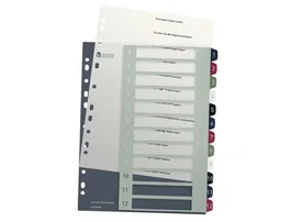 Leitz Juego de 12 Separadores Imprimibles Polipropileno DIN A4 Multitaladro