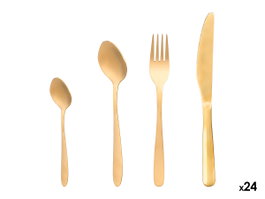 KINVARA Set de 24 cubiertos de acero inoxidable color oro