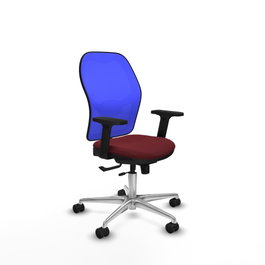 PIQUERAS Y CRESPO Silla de oficina Jorquera con mecanismo Sincro/Traslack, Granate y Azul