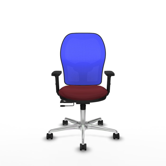 PIQUERAS Y CRESPO Silla de oficina Jorquera con mecanismo Sincro/Traslack, Granate y Azul