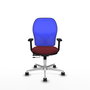 PIQUERAS Y CRESPO Silla de oficina Jorquera con mecanismo Sincro/Traslack, Granate y Azul