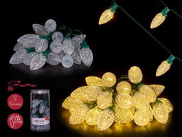 KRIST+ Tira Led 5M 25 Leds Luz Calida Amarilla Exterior 8 Funciones con Temporizador 10x20x10cm (Set de 12)