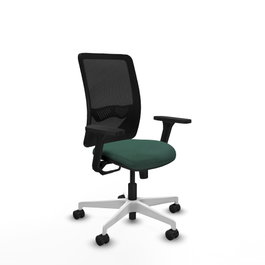 PIQUERAS Y CRESPO Silla de oficina Zulema con mecanismo Sincro, Verde botella y Negro