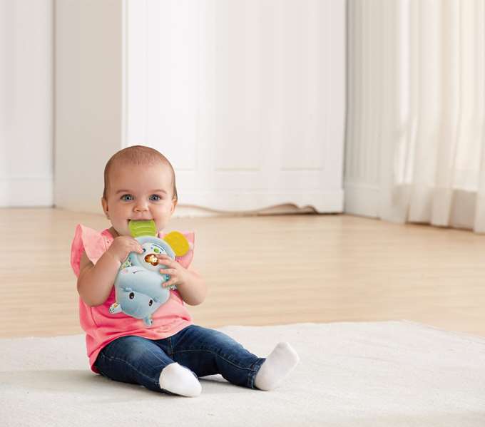 VTech Hipo Mordedor Musical con Melodías y Luces para Bebés, Juguete de Estimulación 3 a 24 Meses, 14x18.5x6 cm
