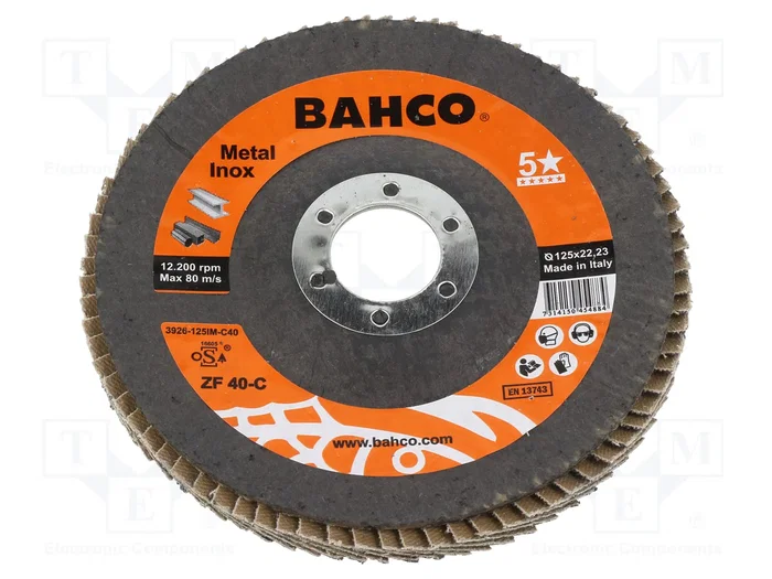 BAHCO Disco de lijado panelada 125mm granulación 40 BAHCO Disco de lijado panelada 125mm granulación 40