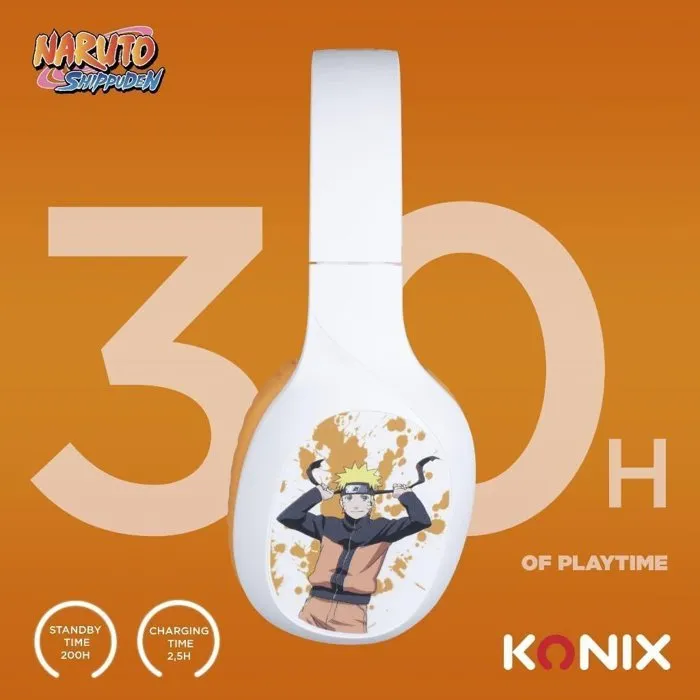 Konix Auriculares Bluetooth 5.3 Inalámbricos Supraaurales Naruto Shippuden - 30h Batería para Smartphone Tablet