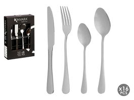 Kinvara Set 16 Pzs Cubiertos Acero Inoxidable 17x24x5 cm (Set de 6)