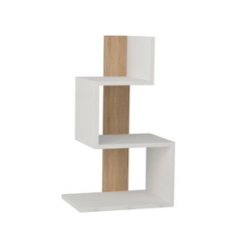 Hanah Home Mesa Auxiliar Rosie - Blanco, Roble - 42x72x30 cm