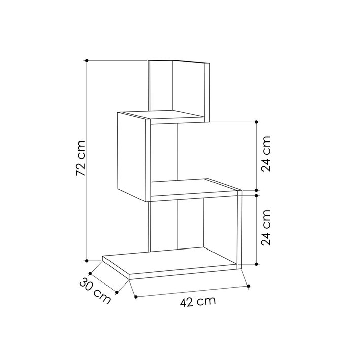 Hanah Home Mesa Auxiliar Rosie - Blanco, Roble - 42x72x30 cm