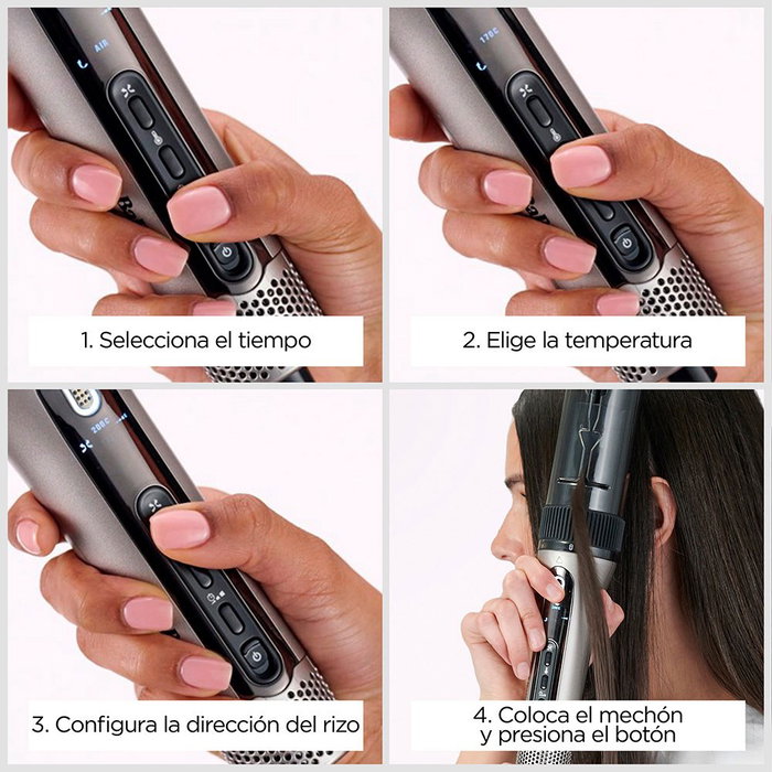 Babyliss Moldeador Style Secret Air C6688E con Tecnología Auto-Curl, Barril de Cerámica de 25 mm, 4 Ajustes de Temperatura, 3 Modos de Rotación y Cable de 2.4 m