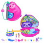 Mattel Polly Pocket Cofre Familia Perezosos 2 En 1 Set de Juego HRD40 con Muñecas y Accesorios