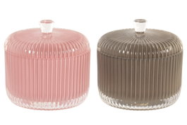 DKD Home Decor Joyero de Cristal Colección Perla Surtido de 2 Unidades