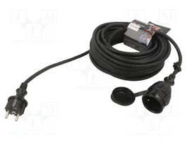 KEL Prolongador de alimentación H05RR-F 3G1,5mm2 15m Negro
