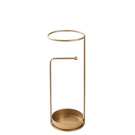 Aberto Design 003 Paragüero de Metal Dorado para Entrada de Hogar y Oficina con Diseño Elegante 22 x 22 x 60 cm
