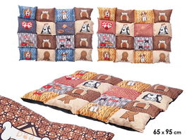 Mascow Cuna para Mascota Rectangular Estampada Mascotas 95x75x5 cm con Base Antideslizante (Set de 6)