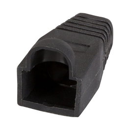 EFB Elektronik Funda sujetacables RJ45 negra con protección de pestaña, 100 unidades