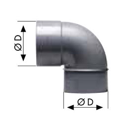 Codo de PVC M - H DE32 Ø 90 ° CMH-103 200508