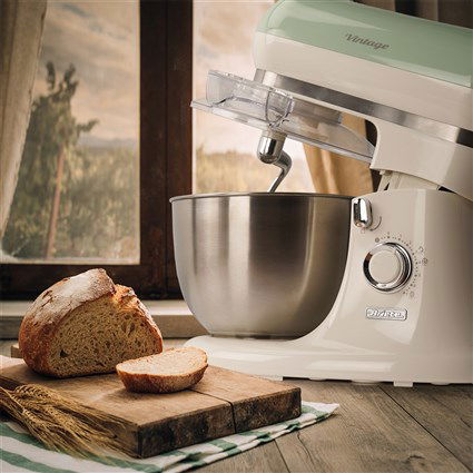 Ariete 1588/04 Robot de Cocina Vintage Verde con Bol de Acero Inoxidable, 10 Velocidades y Función Pulse