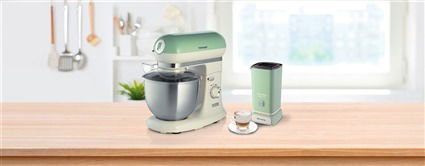 Ariete 1588/04 Robot de Cocina Vintage Verde con Bol de Acero Inoxidable, 10 Velocidades y Función Pulse