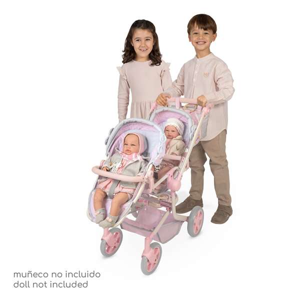 Decuevas Silla Gemelar Plegable Multiposición para Muñecas de hasta 52 cm - Metal, Plástico y Poliéster