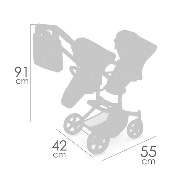 Decuevas Silla Gemelar Plegable Multiposición para Muñecas de hasta 52 cm - Metal, Plástico y Poliéster