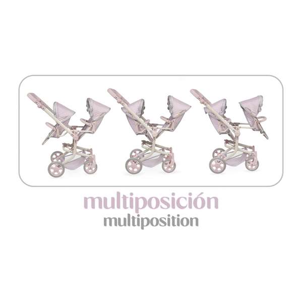 Decuevas Silla Gemelar Plegable Multiposición para Muñecas de hasta 52 cm - Metal, Plástico y Poliéster