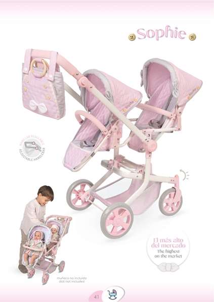 Decuevas Silla Gemelar Plegable Multiposición para Muñecas de hasta 52 cm - Metal, Plástico y Poliéster