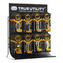 True Expositor Metálico Negro con 8 Ganchos para Referencias (37503, 37504, 37505, 37516, 37518, 37507, 37512, 37500) Incluye 3 Unidades de Cada una - 41 x 20 x 45 cm