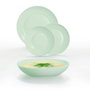Vajilla Opal Apy Paradise Verde Luminarc 18 Piezas - 6 Personas