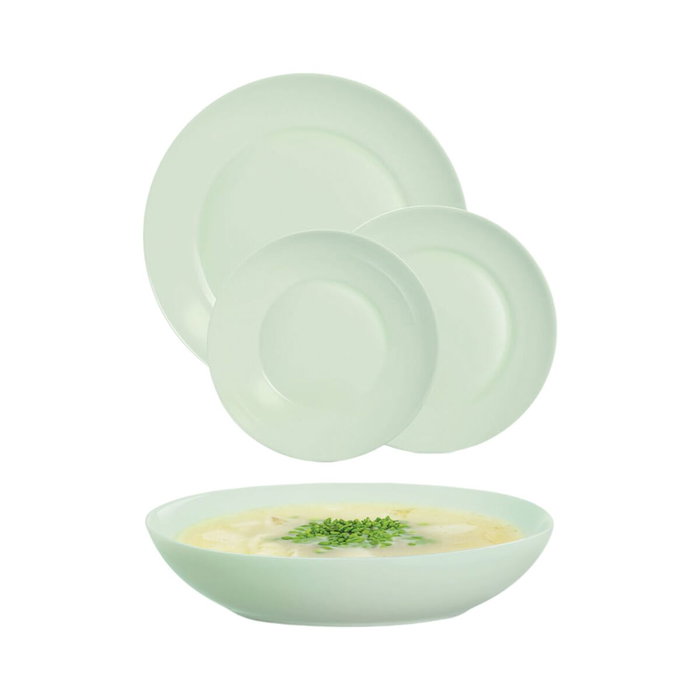 Luminarc Vajilla Opal Apy Paradise Verde 18 Piezas - 6 Personas