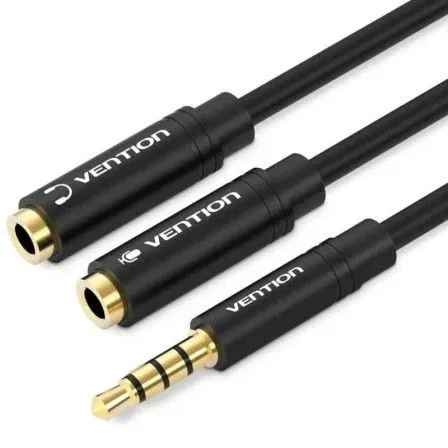 Vention BBVBY Cable Divisor Estéreo Jack 3.5 Macho a 2x Jack 3.5 Hembra 30cm Negro Vention BBVBY Cable Divisor Estéreo Jack 3.5 Macho a 2x Jack 3.5 Hembra 30cm Negro