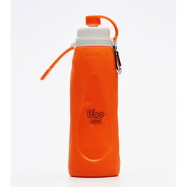 Botella Plegable De Silicona 500 Ml. Naranja