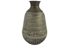 DKD Home Decor Jarrón de Aluminio Patinado Verde 18x18x30 cm