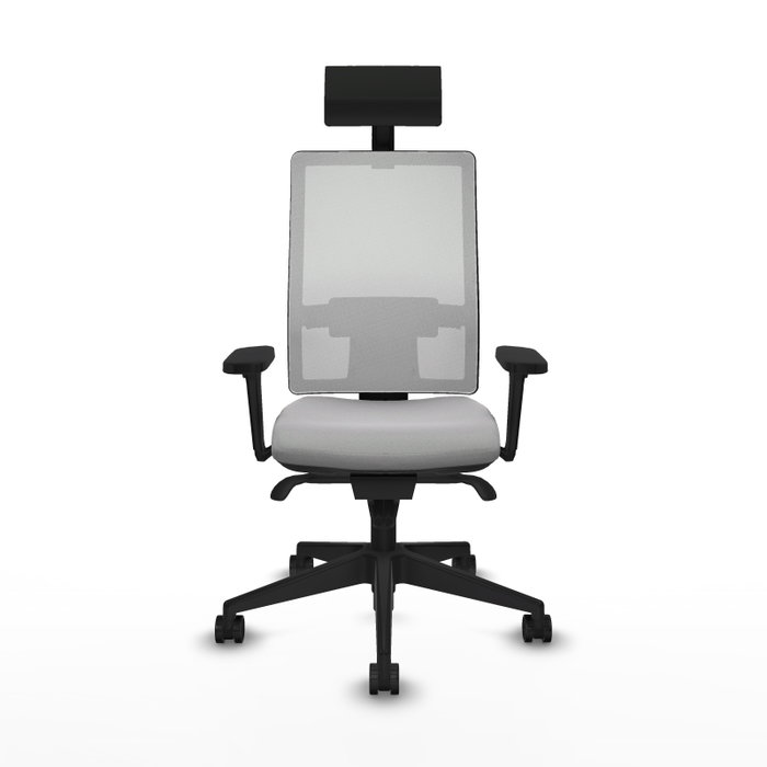 PIQUERAS Y CRESPO Silla de oficina Horna con mecanismo Sincro, Gris claro y Blanco PIQUERAS Y CRESPO Silla de oficina Horna con mecanismo Sincro, Gris claro y Blanco