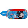 Disney Mickey Mouse Estuche Portatodo Escolar 3D Doble House Azul 8x22x10 cm