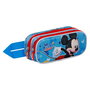 Disney Mickey Mouse Estuche Portatodo Escolar 3D Doble House Azul 8x22x10 cm