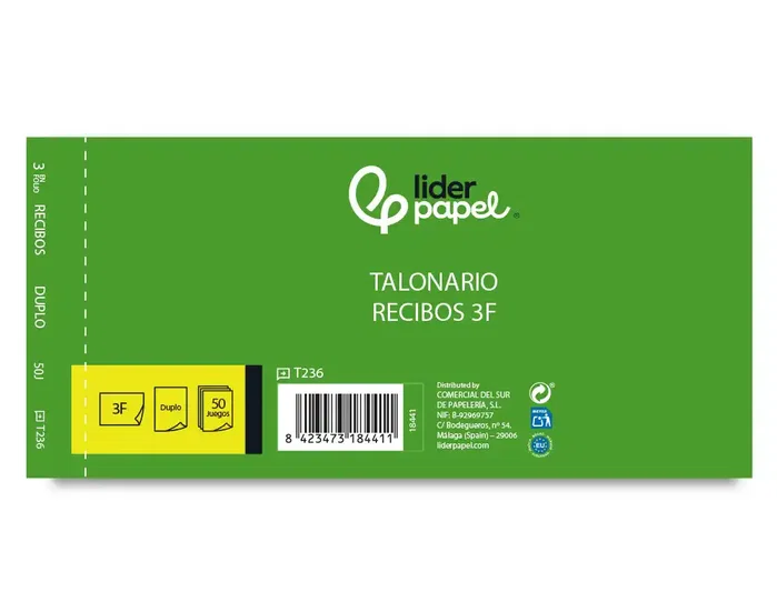 Liderpapel Talonario de recibos T236 original y copia