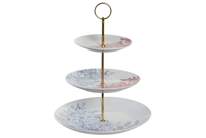 DKD Home Decor Frutero Coral 22 de 3 Pisos Azul, Fucsia y Blanco DKD Home Decor Frutero Coral 22 de 3 Pisos Azul, Fucsia y Blanco
