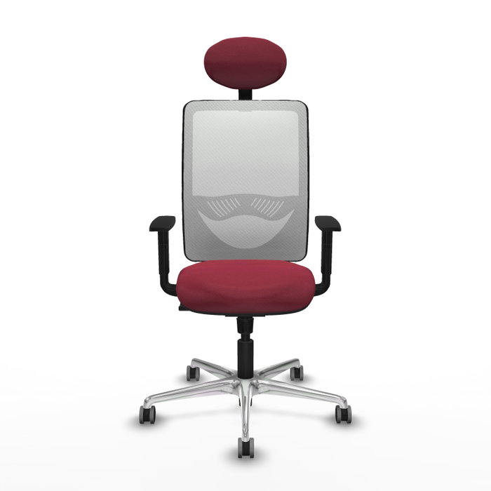 PIQUERAS Y CRESPO Silla de oficina Zulema con mecanismo Sincro, Tela Granate y Malla Blanca PIQUERAS Y CRESPO Silla de oficina Zulema con mecanismo Sincro, Tela Granate y Malla Blanca