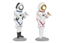 DKD Home Decor Figura Astronaut Girl Urban Blanco Rojo Resina 11 x 29 x 10 cm (2 Unidades)