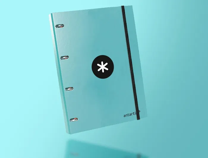 Antartik Carpeta con recambio A4 cuadro 5mm, 4 anillas 25mm redondas, forrada, color menta