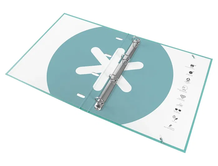 Antartik Carpeta con recambio A4 cuadro 5mm, 4 anillas 25mm redondas, forrada, color menta