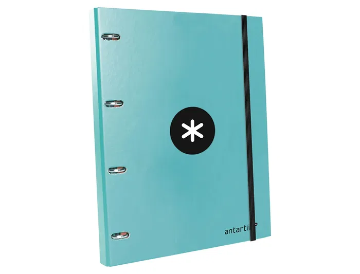 Antartik Carpeta con recambio A4 cuadro 5mm, 4 anillas 25mm redondas, forrada, color menta