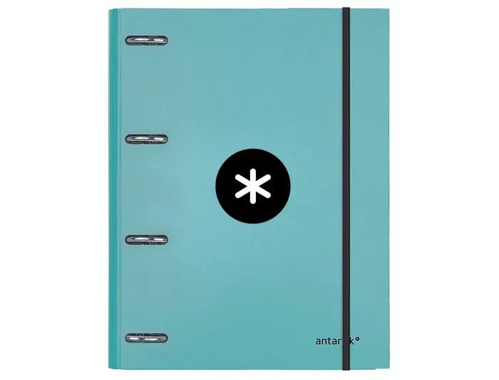 Antartik Carpeta con recambio A4 cuadro 5mm, 4 anillas 25mm redondas, forrada, color menta