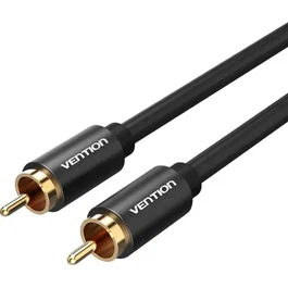 Vention VAB-R09-B150 Cable RCA (Cinch) Audio/Video, Conectores Macho Dorados, 1.5m, Negro, Doble Apantallado
