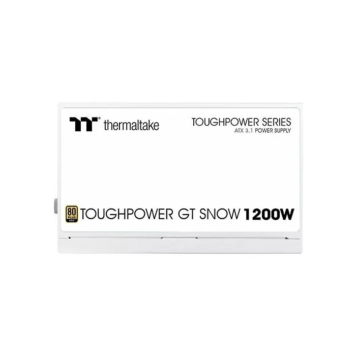 Thermaltake Fuente de Alimentación Toughpower GT Snow 1200 W ATX3.1, 80 Plus Gold Modular, PCI-E 5.1, AABOF68023 Thermaltake Fuente de Alimentación Toughpower GT Snow 1200 W ATX3.1, 80 Plus Gold Modular, PCI-E 5.1, AABOF68023