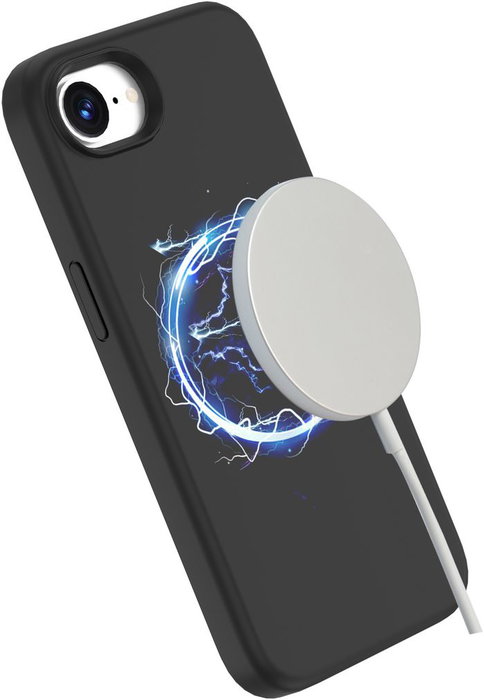 eSTUFF INFINITE ROME Funda magnética de silicona para iPhone 17e/16e - Negra