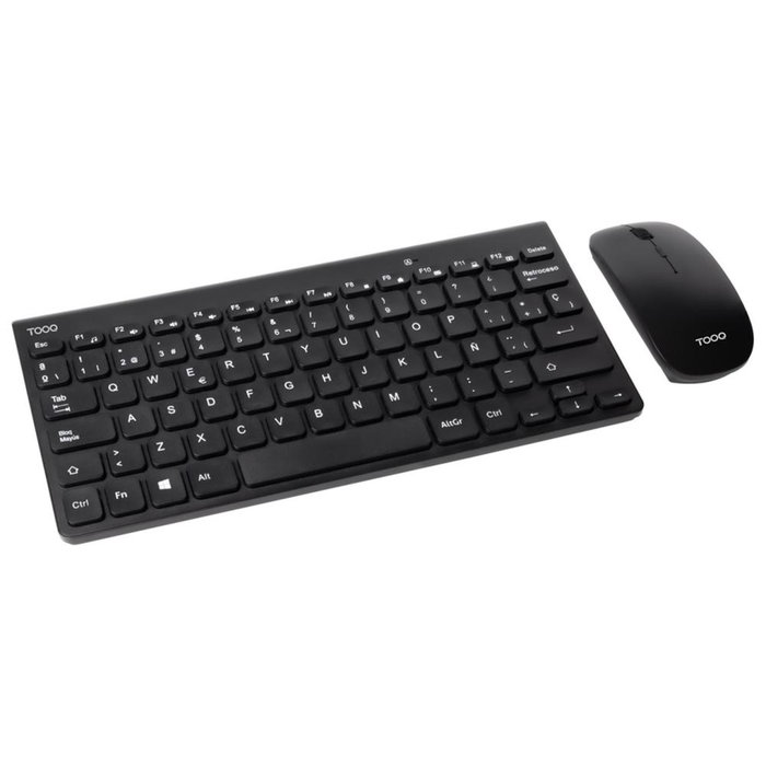 Tooq TQKMW-3101-B Teclado Compacto y Ratón Slim Inalámbrico Negro