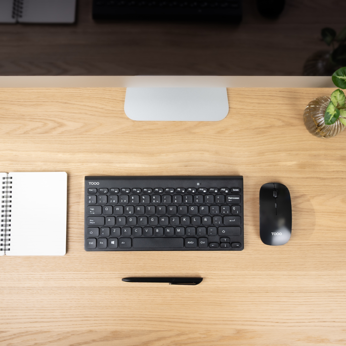 Tooq TQKMW-3101-B Teclado Compacto y Ratón Slim Inalámbrico Negro